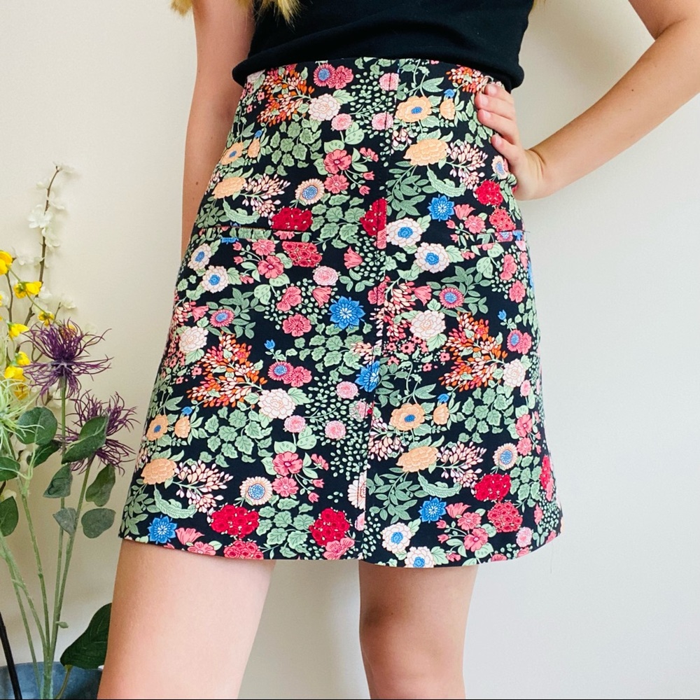 Zara Floral Skater Skirt - Multicolor